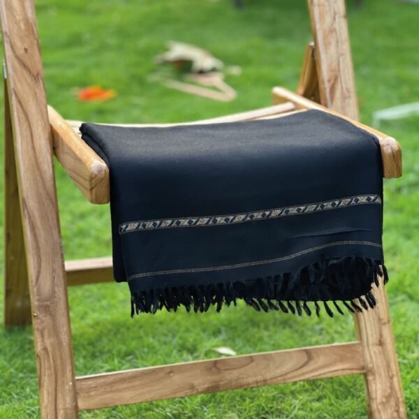 Black Salampuri Woolen Shawl - Image 4