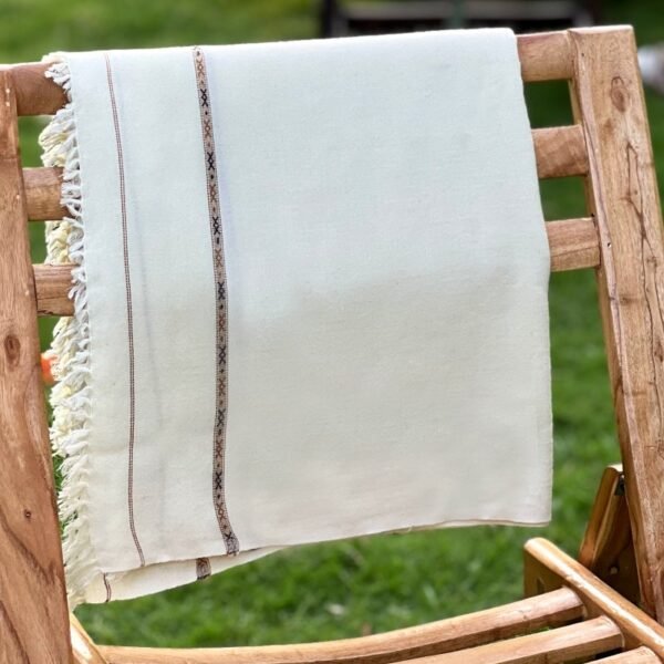 White Salampuri Woolen Shawl